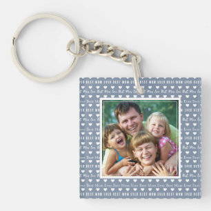 Best Mom Ever Blue Photo Mother's Day  Key Ring