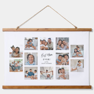 Best Mom Ever Custom 12 Photo Collage  Hanging Tapestry