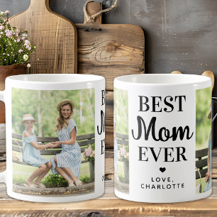 Best MOM Ever Custom 2 Photo Cute Mother's Day Coffee Mug