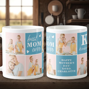 Best MOM Ever Custom 7 Photo Collage Mother's Day Coffee Mug