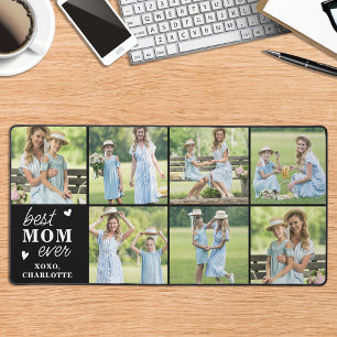 Best MOM Ever Custom 7 Photo Collage Personalised Desk Mat