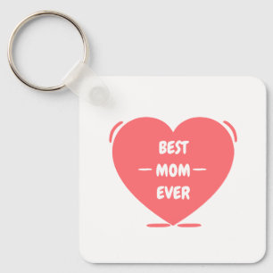 best mom ever cute pink editable key ring