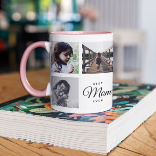 Best Mom Ever Cute Trendy Instagram Photo Collage Travel Mug