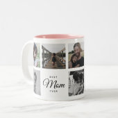 Best Mom Ever Cute Trendy Instagram Photo Collage Two-Tone Coffee Mug (Front Left)