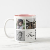 Best Mom Ever Cute Trendy Instagram Photo Collage Two-Tone Coffee Mug (Left)