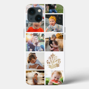 Best Mom Ever Gold  Photo Collage Mother's Day  Ca iPhone 13 Case