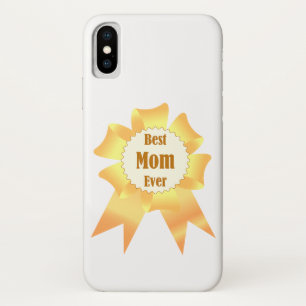 Best mom ever Golden winner award ribbon iPhone X Case