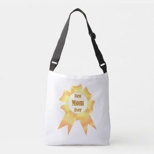 Best mom ever Golden winner award ribbon Crossbody Bag