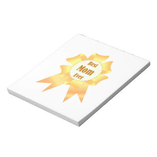 Best mom ever Golden winner award ribbon Notepad