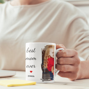 Best Mom Ever l Custom Photo & Text Typography Mug