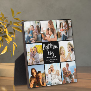 Best Mom Ever Modern Collage 8 Photos Plaque