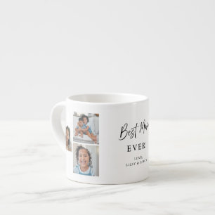 Best Mom Ever Modern Multi‑Photo Keepsake Custom Espresso Cup