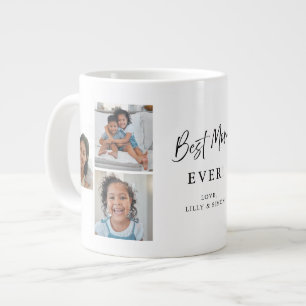 Best Mom Ever Modern Multi‑Photo Keepsake Giant Large Coffee Mug