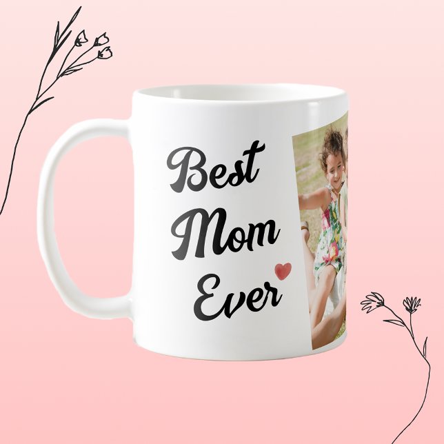 Best Mom Ever Modern Photo Coffee Mug (Creator Uploaded)