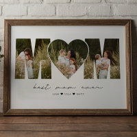 Best Mom Ever Modern Photo Collage Gift For Mother