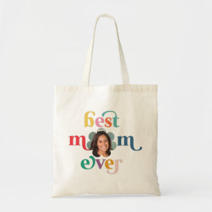 Best Mom Ever Modern Photo Kids Names Mother's Day Tote Bag