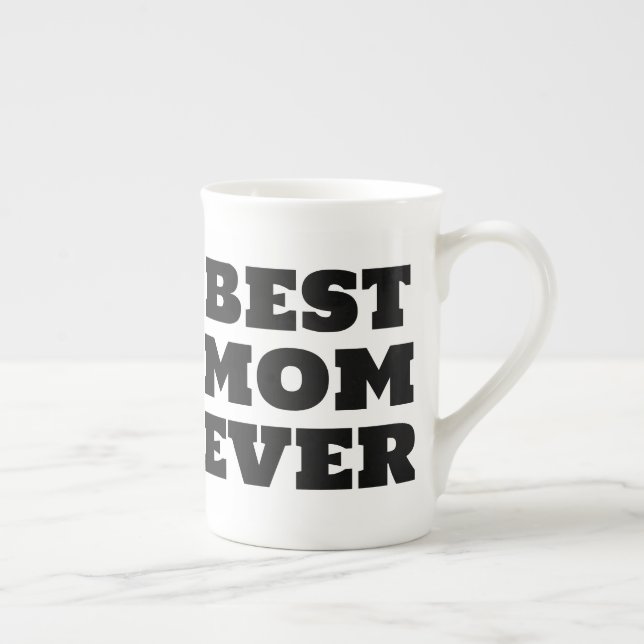 Best Mom Ever Modern Typography Mother's Day Gift  Bone China Mug (Right)