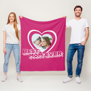 Best Mom Ever Mothers Day Custom Photo Fleece Blanket
