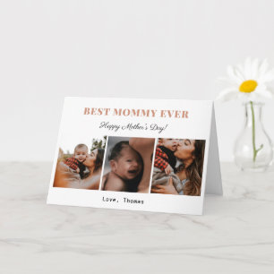 best mom ever mother's day photo collage modern  card