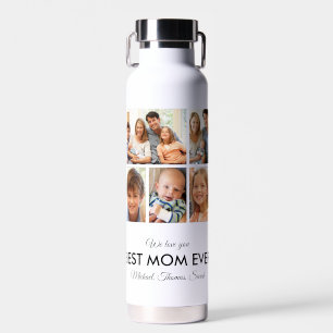 Best Mom Ever Mothers Day Photo Collage Water Bottle