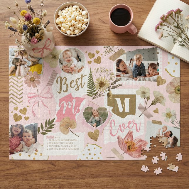 Best Mom Ever Mother's Day Scrapbook Photo Collage Jigsaw Puzzle (Best Mom Ever Mother's Day Scrapbook Photo Collage Jigsaw Puzzle)