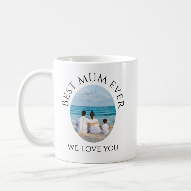 Best Mom ever Mug with photo Modern Simple (Left)