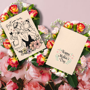 Best Mom ever mum, custom children/ flowers card