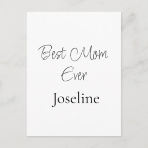 Best mom ever name simple minimal stylish mothers postcard