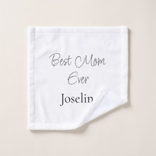 Best mom ever name simple minimal stylish mothers wash cloth