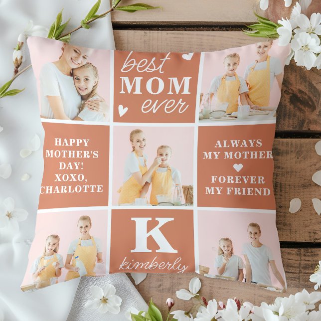 Best MOM Ever Personalised Monogram Photo Collage Cushion (Creator Uploaded)
