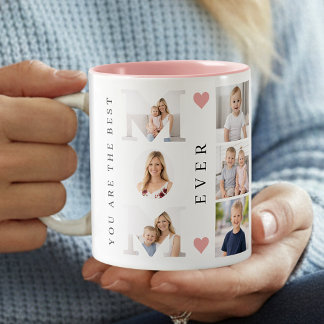 Best Mom Ever Photo Collage & We Love You Two-Tone Coffee Mug