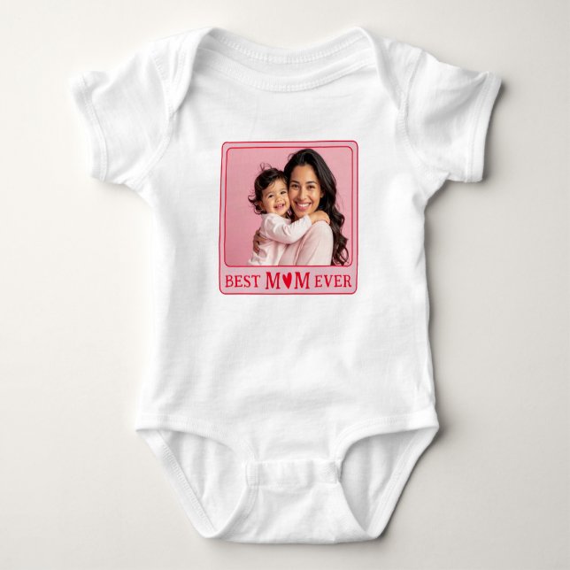 Best Mom Ever Photo Toddler Baby Bodysuit (Front)