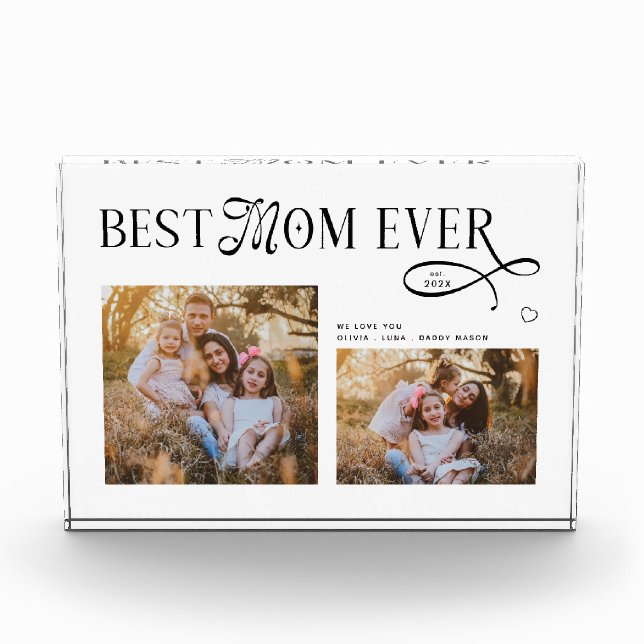 Best Mom Ever Photos Heart Mothers Day Gifts (Front)