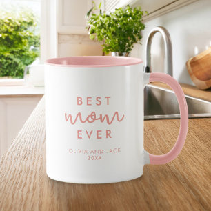Best Mom Ever Pink Custom Mothers Day Mug