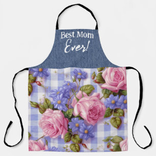 Best Mom Ever Pink Floral All-Over Print Apron