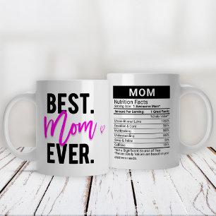 Best Mom Ever Pink + Nutrition Facts, Large Coffee Mug