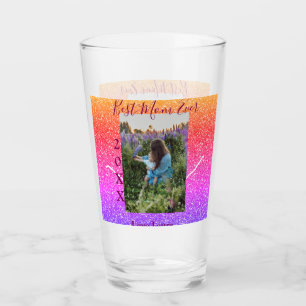 Best mom ever pink photo mother's day year yellow  glass