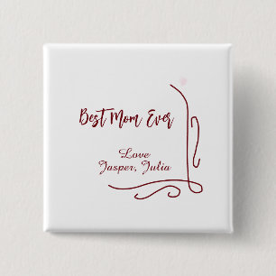 Best mom ever red love Spanish border stylish 15 Cm Square Badge