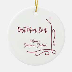 Best mom ever red love Spanish border stylish Ceramic Ornament