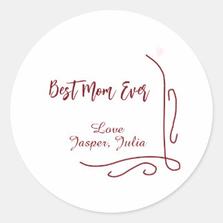 Best mom ever red love Spanish border stylish  Classic Round Sticker