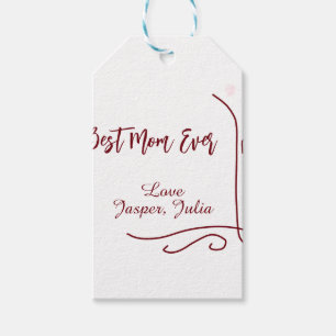 Best mom ever red love Spanish border stylish Gift Tags