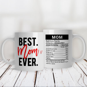Best Mom Ever Red + Nutrition Facts, Large Coffee Mug