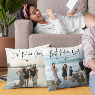 Best Mom Ever Script 2x Photo Cushion