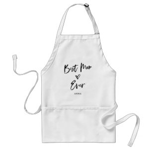 Best Mom Ever Simple Casual Script and Heart Standard Apron