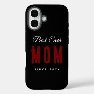 Best Mom Ever Since 20XX Modern Simple Preppy  iPhone 16 Case