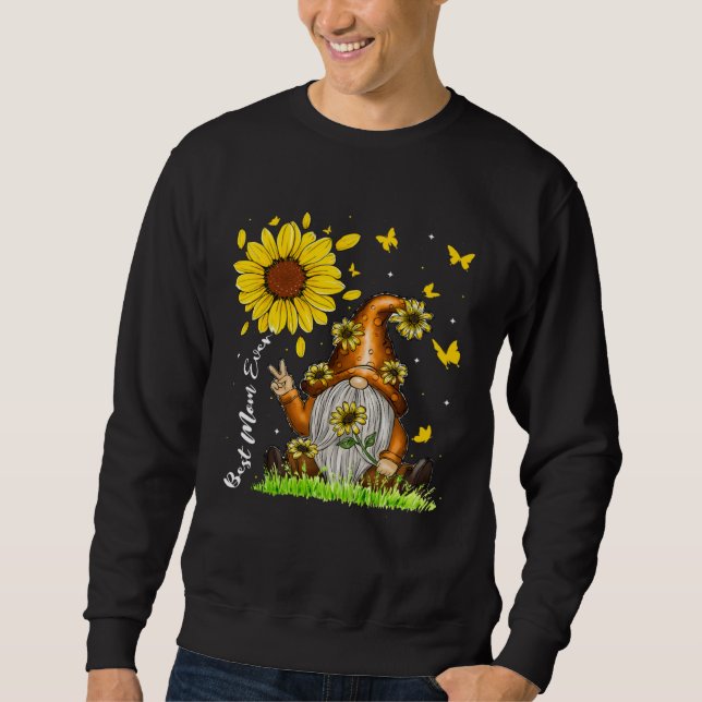 Best Mom Ever Sunflower Gnome  Cute Mother s Day Sweatshirt (Front)
