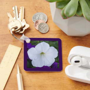 Best Mom Ever White Flower Photo Bible Verse Key Ring