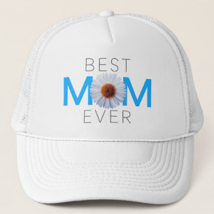 Best Mom Ever With Daisy Image Print (Blue) Trucker Hat