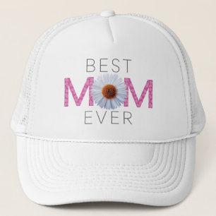 Best Mom Ever With Daisy Image Print (Pink V2) Trucker Hat