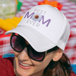 Best Mom Ever With Daisy Image Print (Purple v2) Trucker Hat